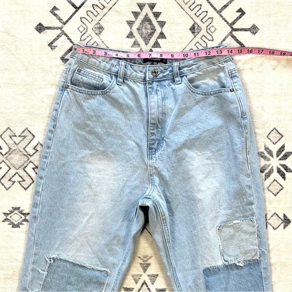 Misguided High Rise Patchwork Distressed Jeans Si… - image 5